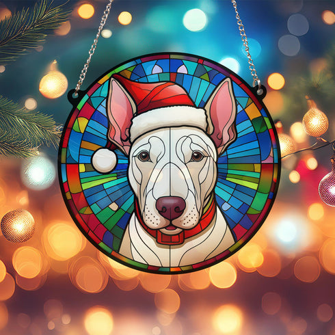 Bull Terrier Christmas Suncatcher